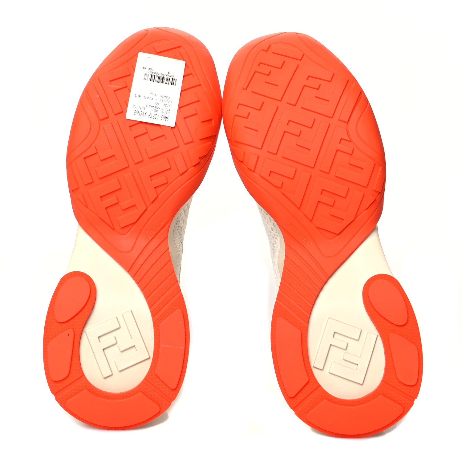 Fendi Technical 3D Mesh Womens FFluid Zip Up Sneakers 40 White Latte Ruggine 6 of 10