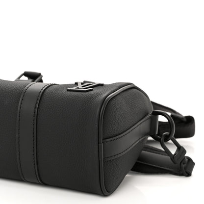 Louis Vuitton Grained Calfskin Aerogram Keepall XS Black 9 of 10