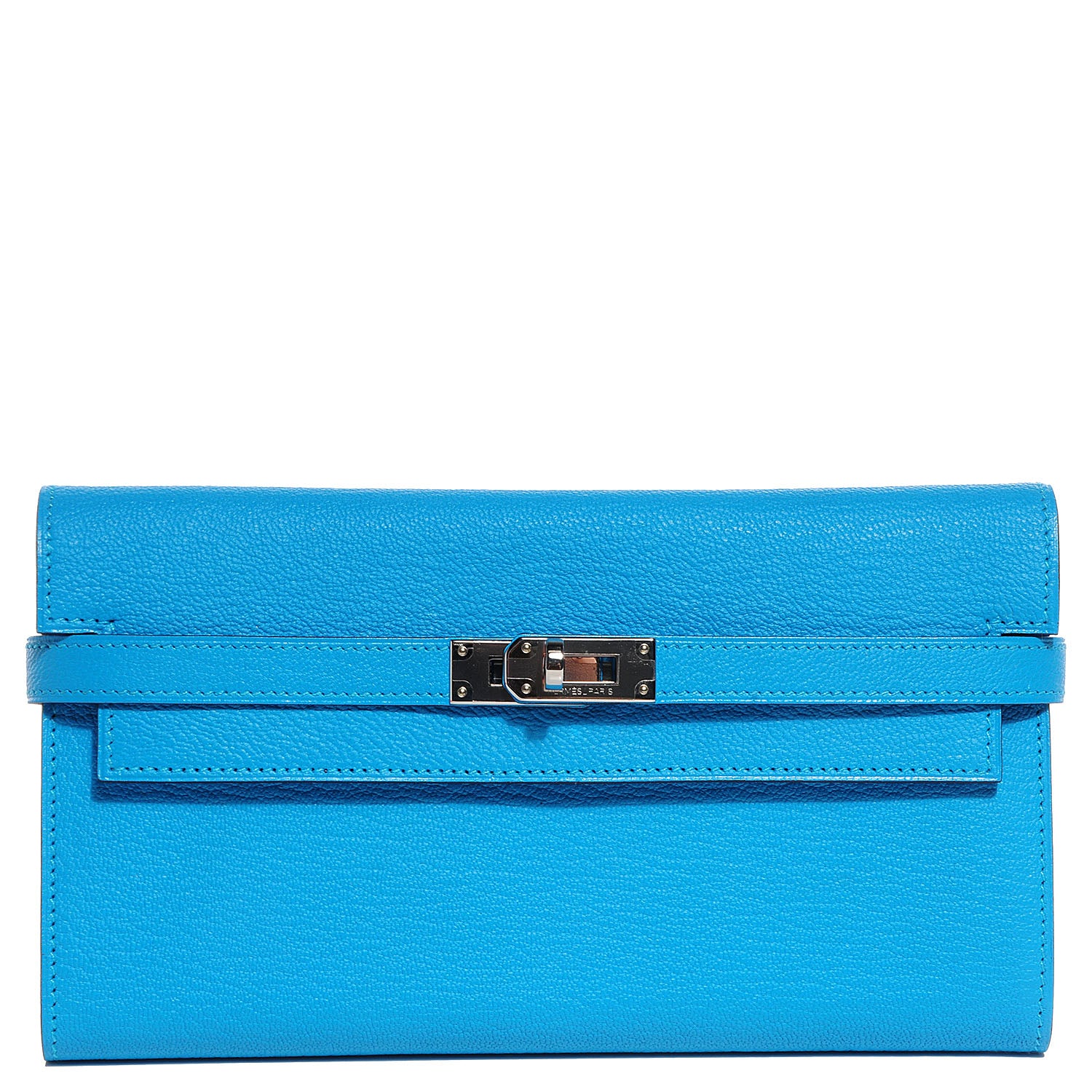 Hermes Chèvre Mysore Kelly Longue Wallet Bleu Azteque 1 of 15