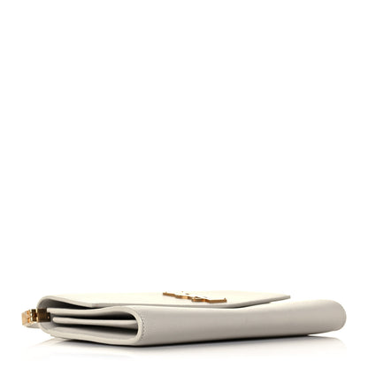 Saint Laurent Grain de Poudre Monogram Strap Wallet Crema Soft 4 of 11