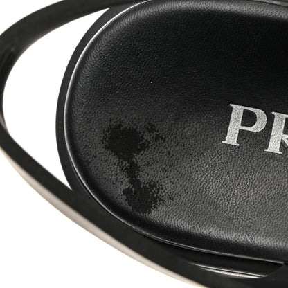 Prada Foam Rubber Triangle Logo Monolith 55mm Cage Sandals 36 Black 9 of 9