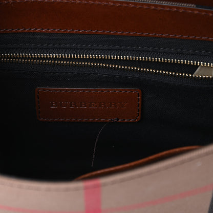 Burberry House Check Bridle Calfskin Small Abbott Crossbody Bag Tan 8 of 9