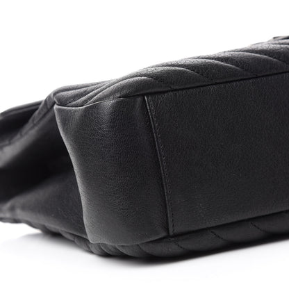 Saint Laurent Sheepskin Matelasse Chevron Monogram Large College Satchel Black 6 of 11