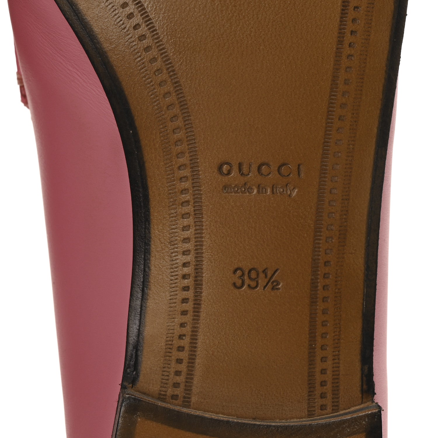 Gucci Betis Glamour Calfskin Womens Jordaan Loafers 39.5 Butterfly Pink 7 of 9
