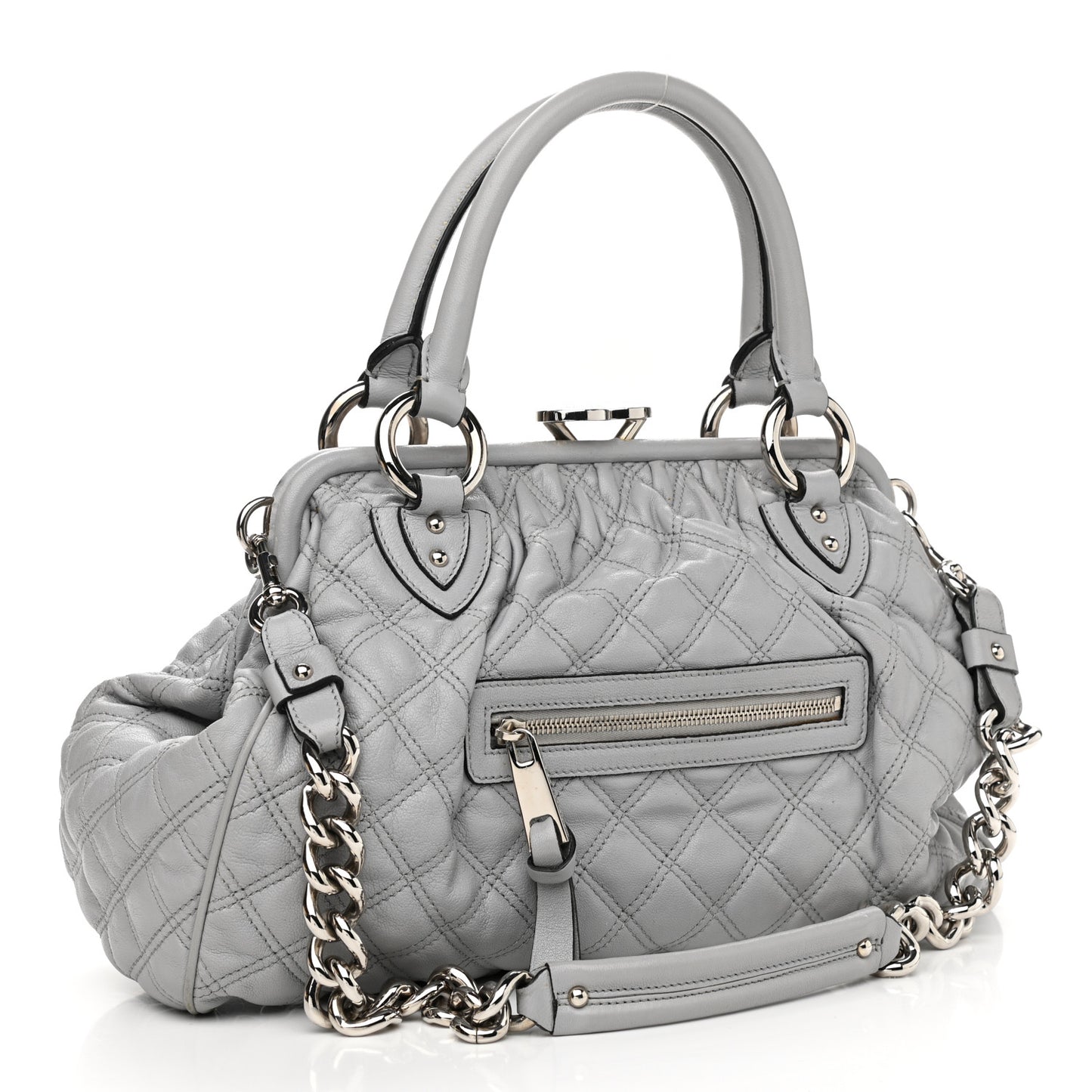Calfskin Quilted Stam Grey