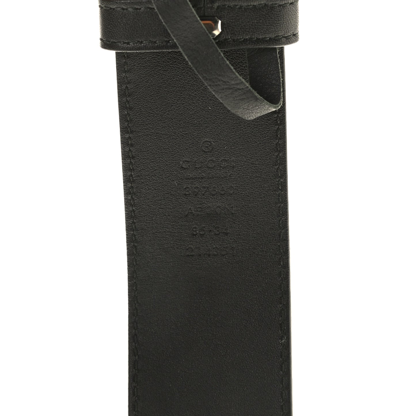 Moon Calfskin Nickel Double G 40mm Belt 85 34 Black