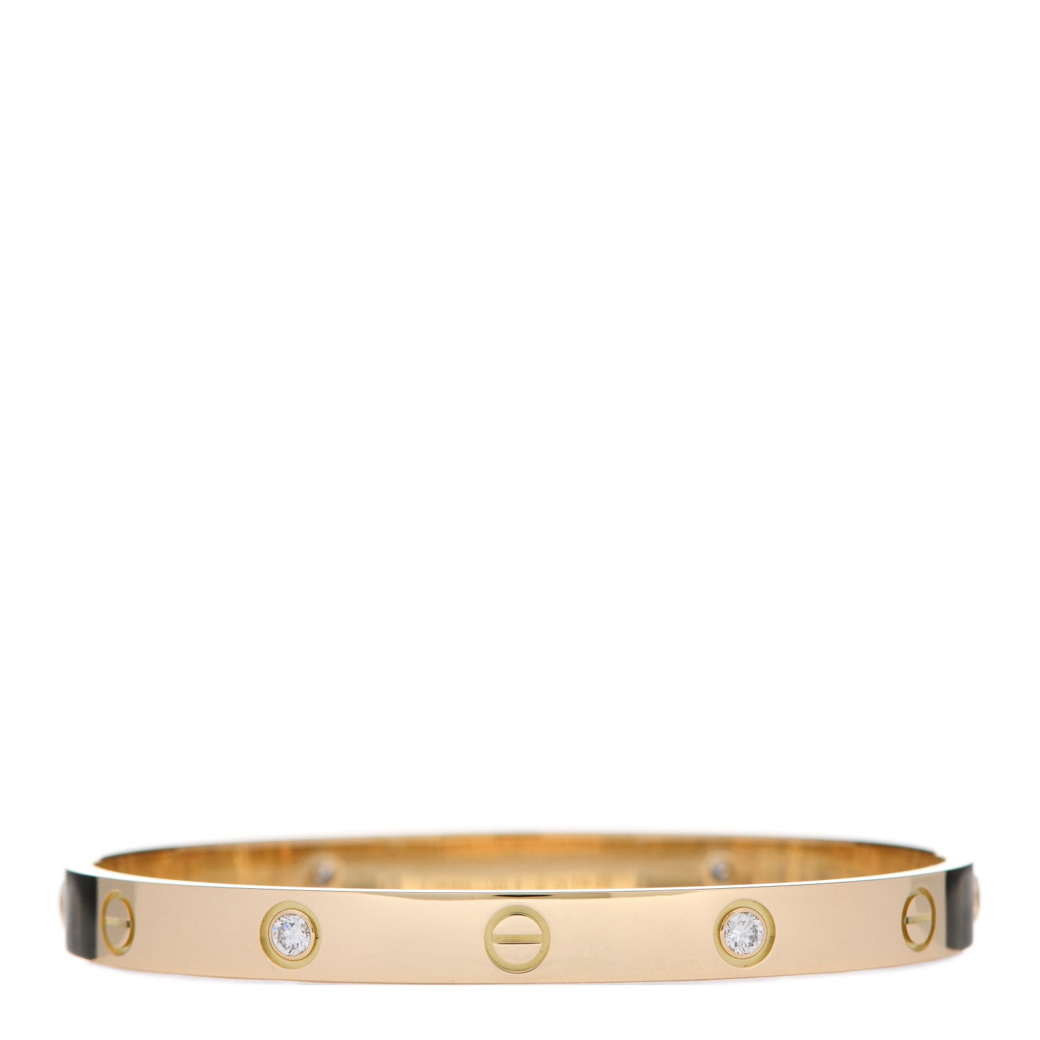 Cartier 18K Yellow Gold 4 Diamond LOVE Bracelet 18 3 of 5