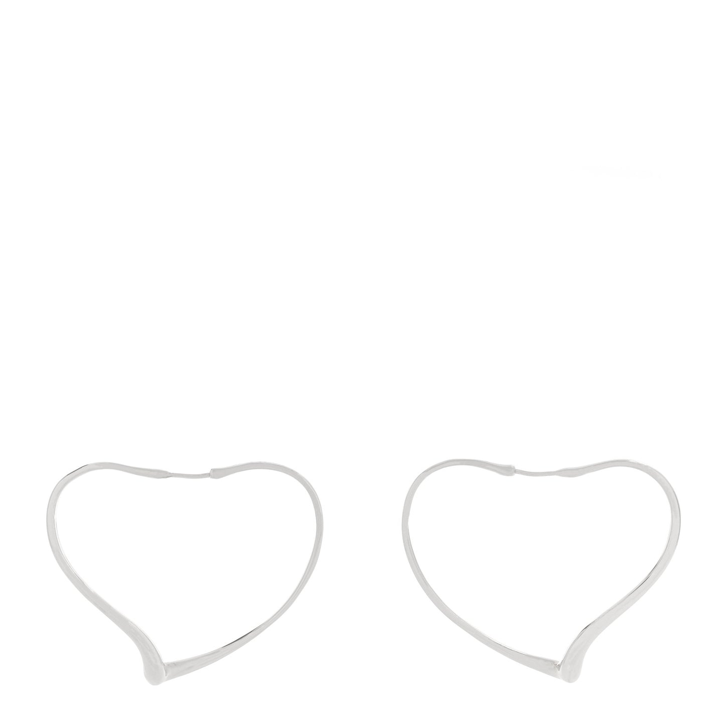 Sterling Silver Elsa Peretti Open Heart Hoop Earrings