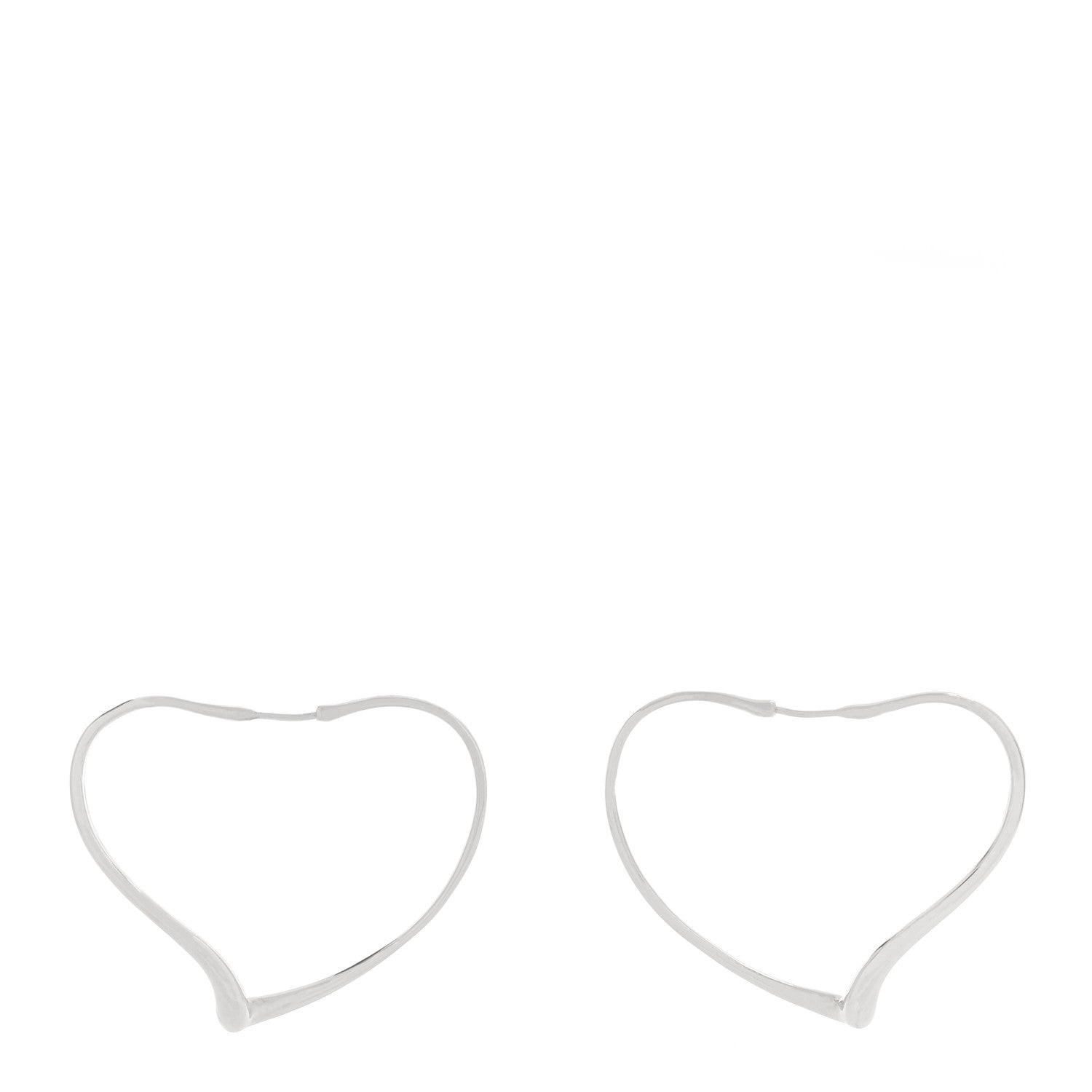 Tiffany Sterling Silver Elsa Peretti Open Heart Hoop Earrings 1 of 4
