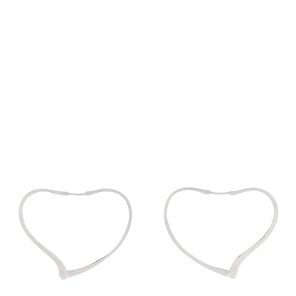 Tiffany Sterling Silver Elsa Peretti Open Heart Hoop Earrings 1 of 4