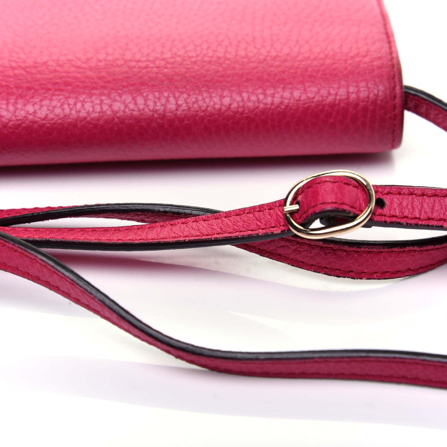 Dollar Calfskin Mini Swing Wallet Bag Blossom