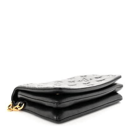 Louis Vuitton Lambskin Embossed Monogram Pochette Coussin Black 4 of 12