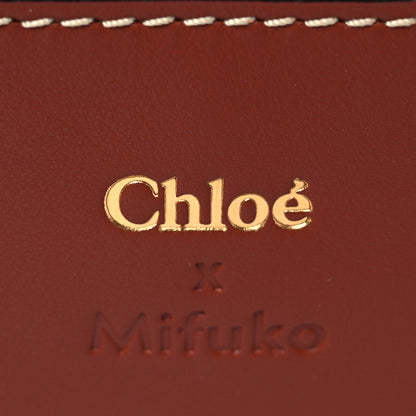 Chloe Raffia Calfskin Small Basket Sepia Brown 6 of 10
