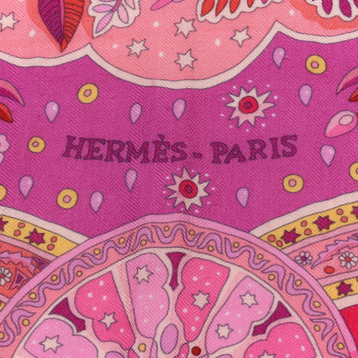 Cashmere Silk Aux Portes Du Palais Shawl 140 Framboise Rose Mauve