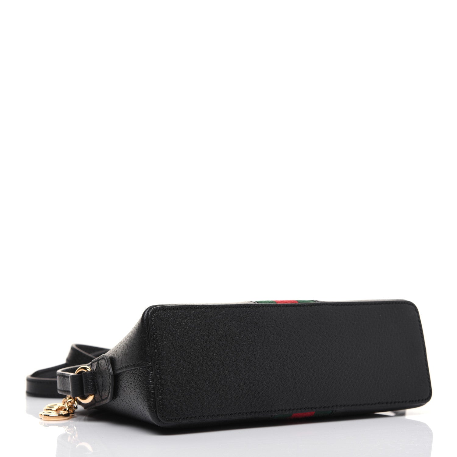 Gucci Calfskin GG Web Small Ophidia Dome Shoulder Bag Black 4 of 20