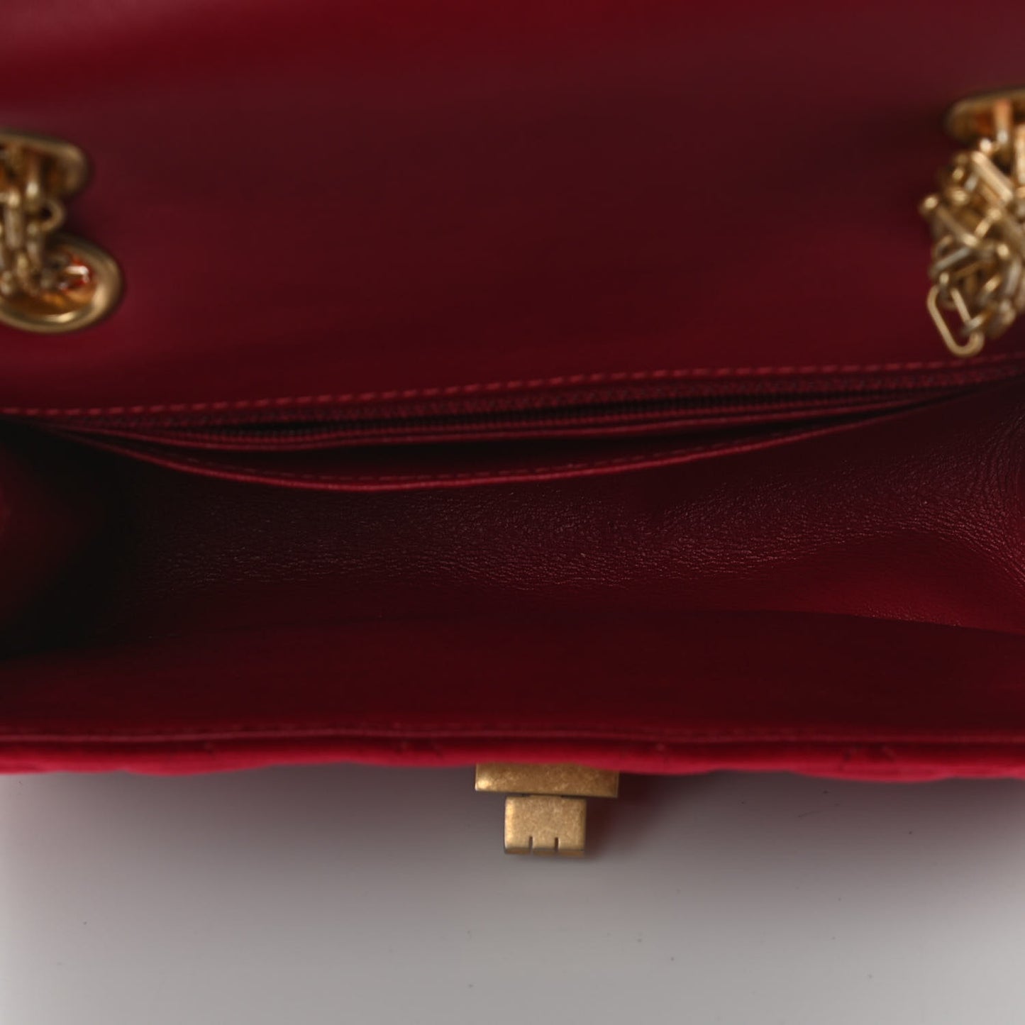 Velvet Quilted Mini 2.55 Reissue Flap Red