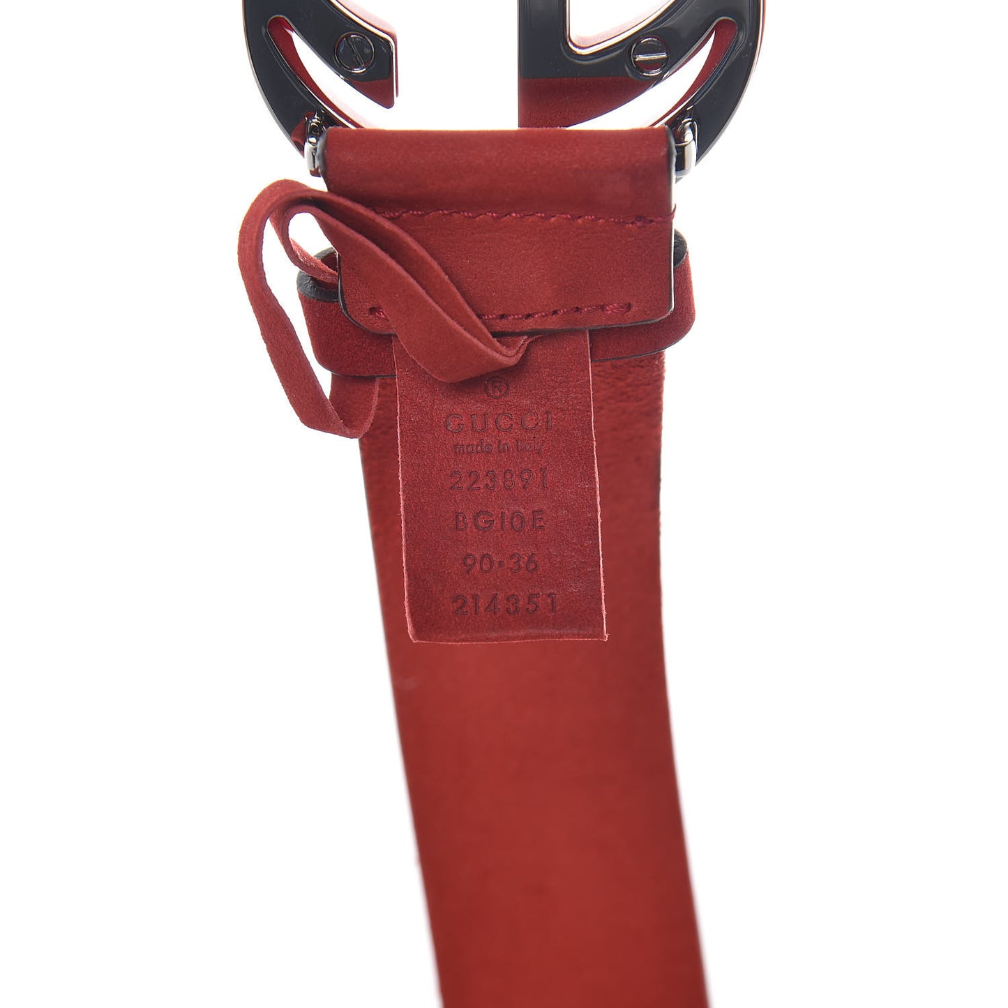 Nubuck Interlocking G Belt 90 36 Red
