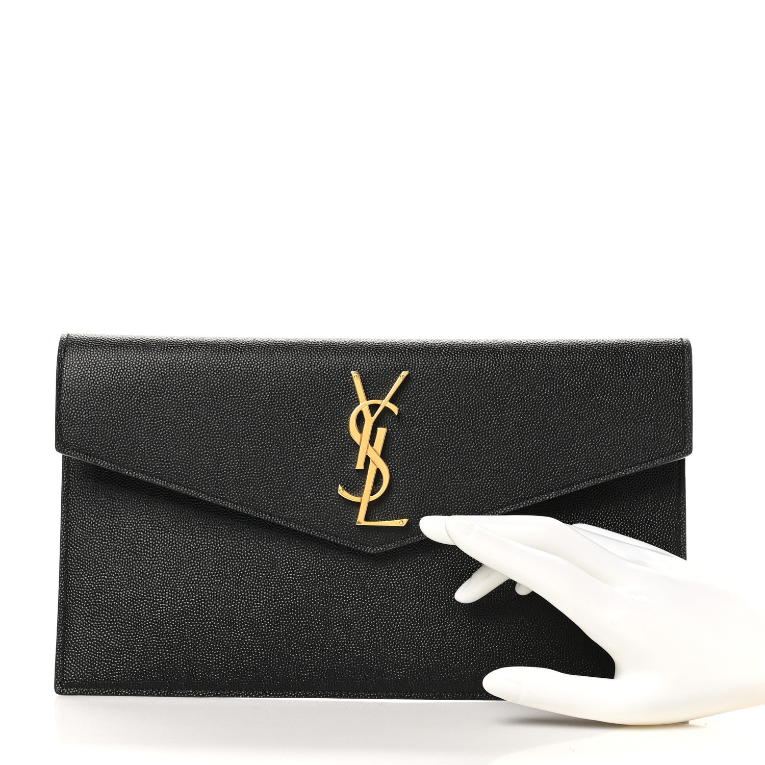 Saint Laurent Grain De Poudre Uptown Pouch Black 2 of 8