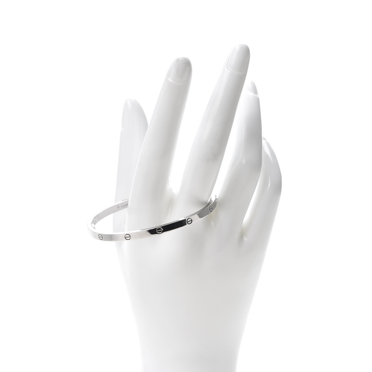Cartier 18K White Gold Small LOVE Bracelet 17 2 of 7