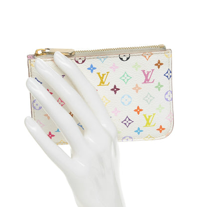 Louis Vuitton Monogram Multicolor Key Pouch White Litchi 2 of 7