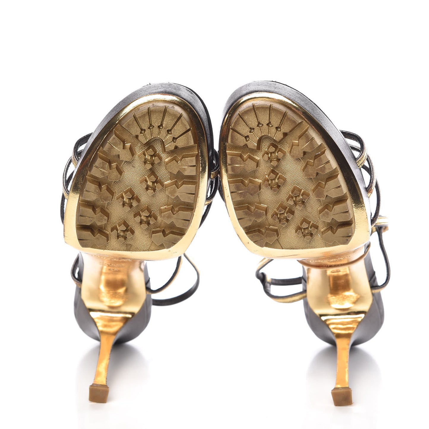 Metallic Trooper Platform Sandals 40 Gold