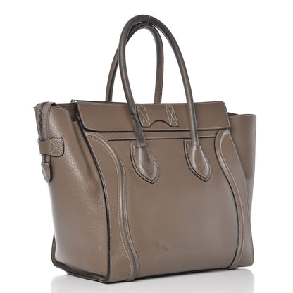 Celine Drummed Calfskin Mini Luggage Souris 3 of 26