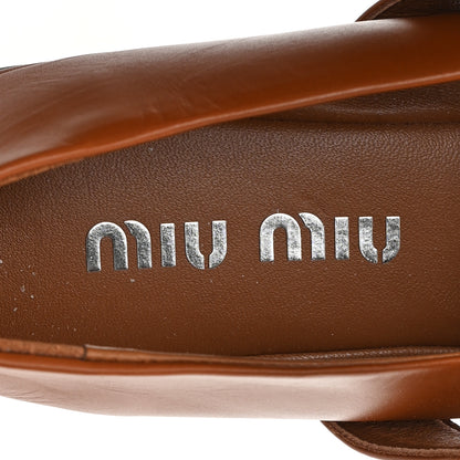 Miu Miu Calfskin Mary Jane Ballerina Flats 36 Cognac 8 of 10