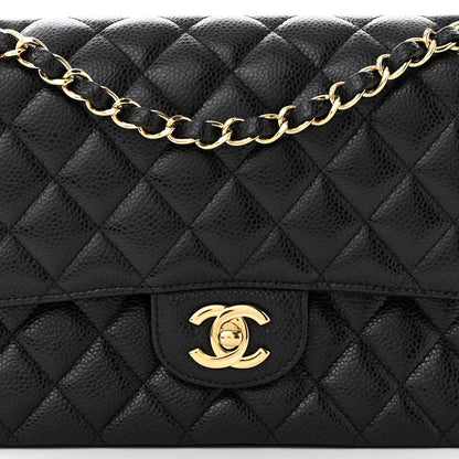 Chanel Caviar Quilted Medium Double Flap Black 8 of 12