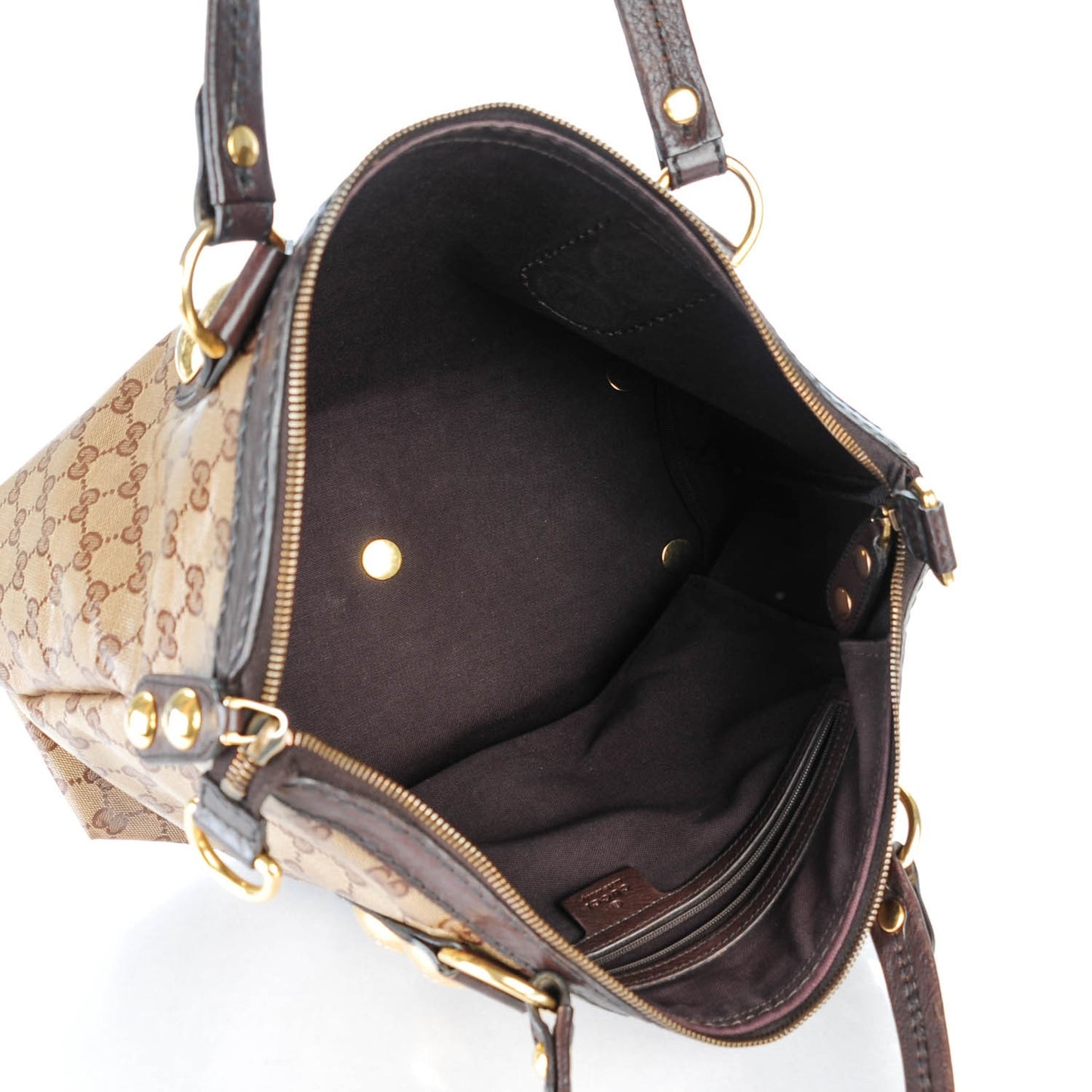 Crystal Monogram Small Babouska Tote Dark Brown