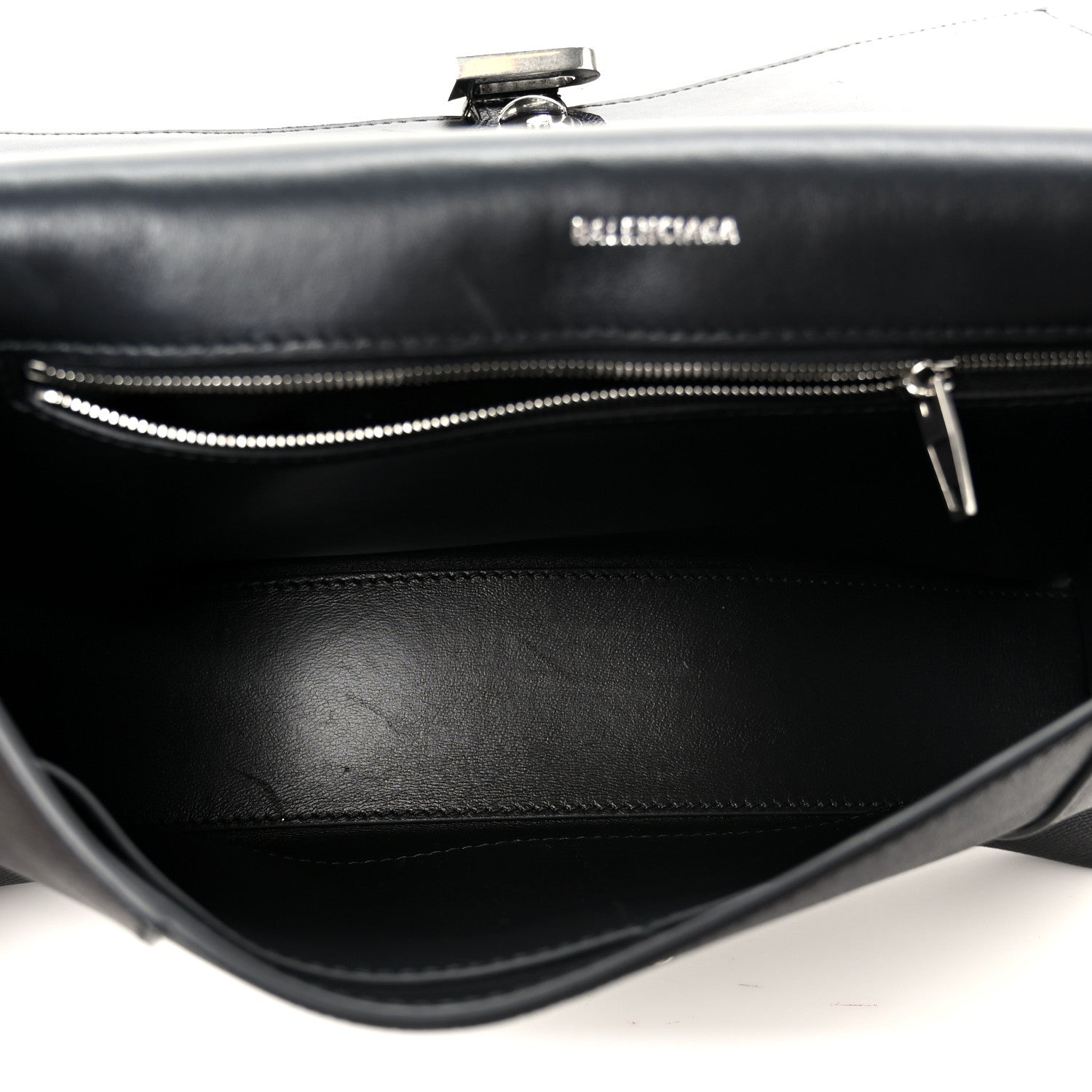 Balenciaga Semi Matte Soft Textured Calfskin Downtown Shoulder Bag Black 5 of 11
