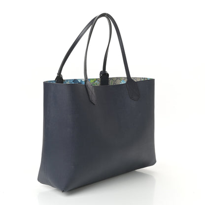 Gucci GG Supreme Monogram Blooms Medium Reversible Tote Beige Blue Navy 5 of 14