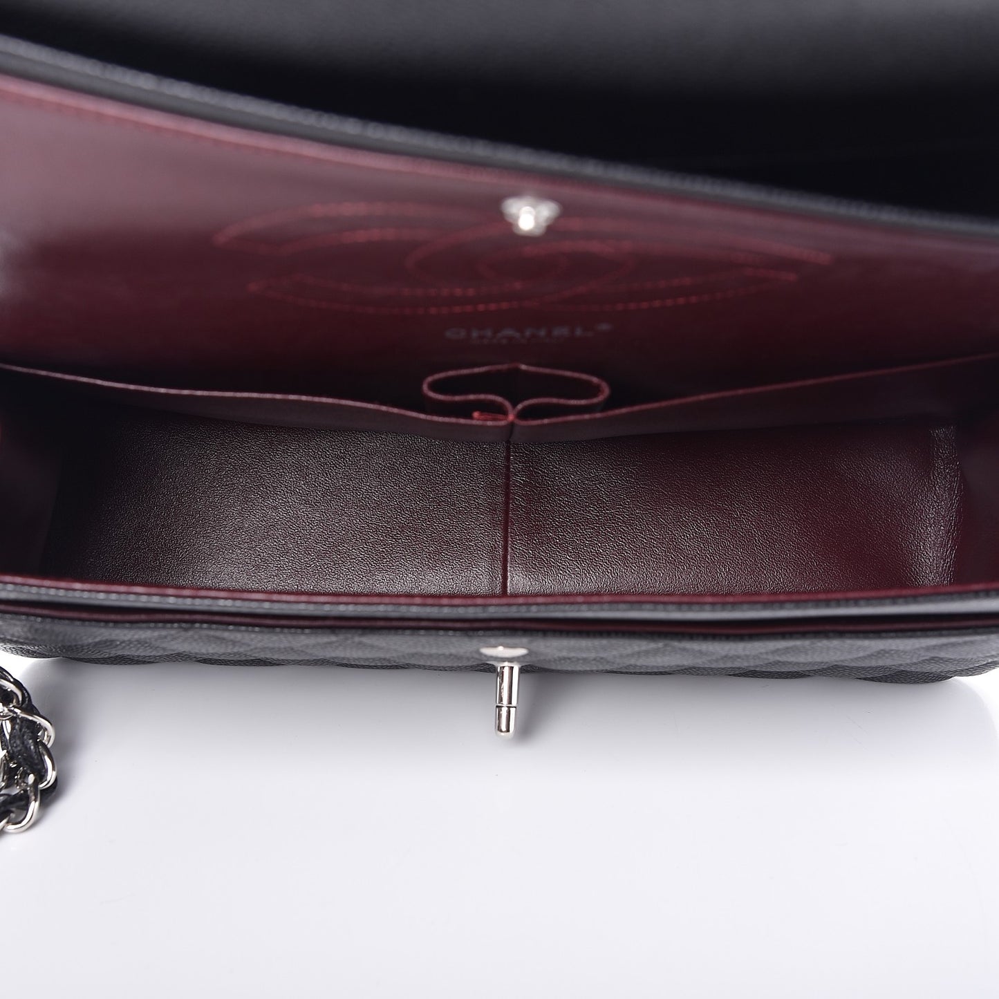 Caviar Quilted Jumbo Double Flap Black