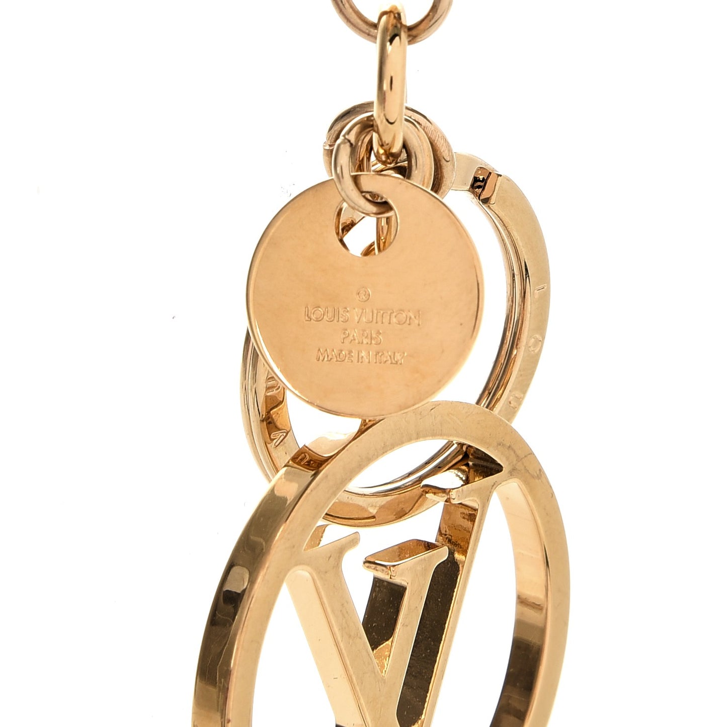 LV Circle Bag Charm Key Holder Gold
