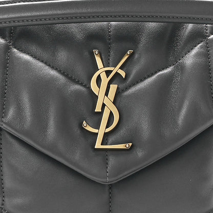 Saint Laurent Lambskin Quilted Small Loulou Puffer Monogram Chain Satchel Storm 9 of 12