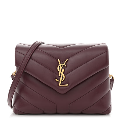 Saint Laurent Calfskin Y Quilted Monogram Toy Loulou Monogram Crossbody Bag Rouge Legion 1 of 14