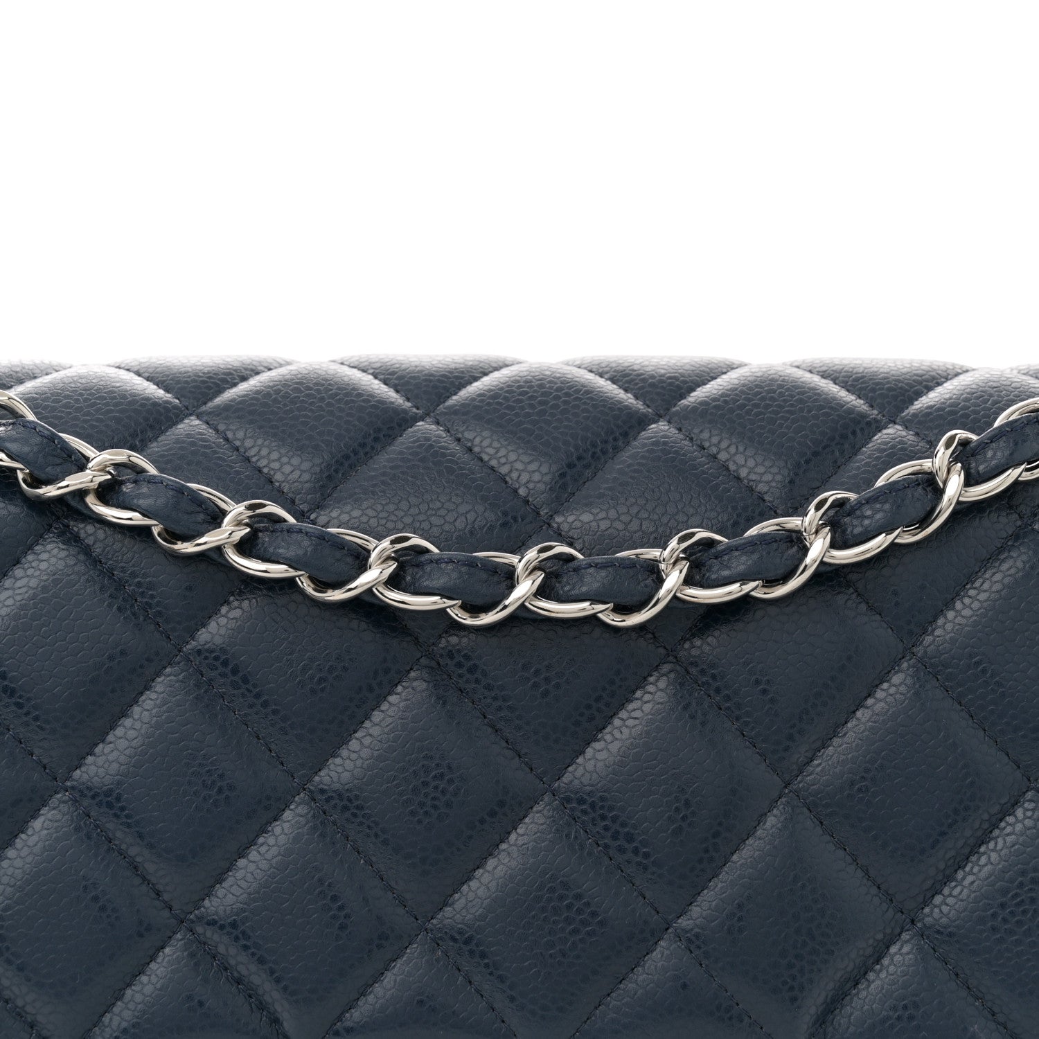 Chanel Caviar Quilted Jumbo Double Flap Navy 8 of 12