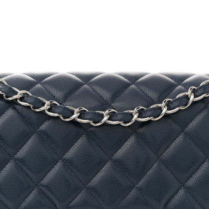 Chanel Caviar Quilted Jumbo Double Flap Navy 8 of 12