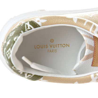 Louis Vuitton Monogram Giant Time Out Sneakers 41 Kaki White Beige 9 of 10