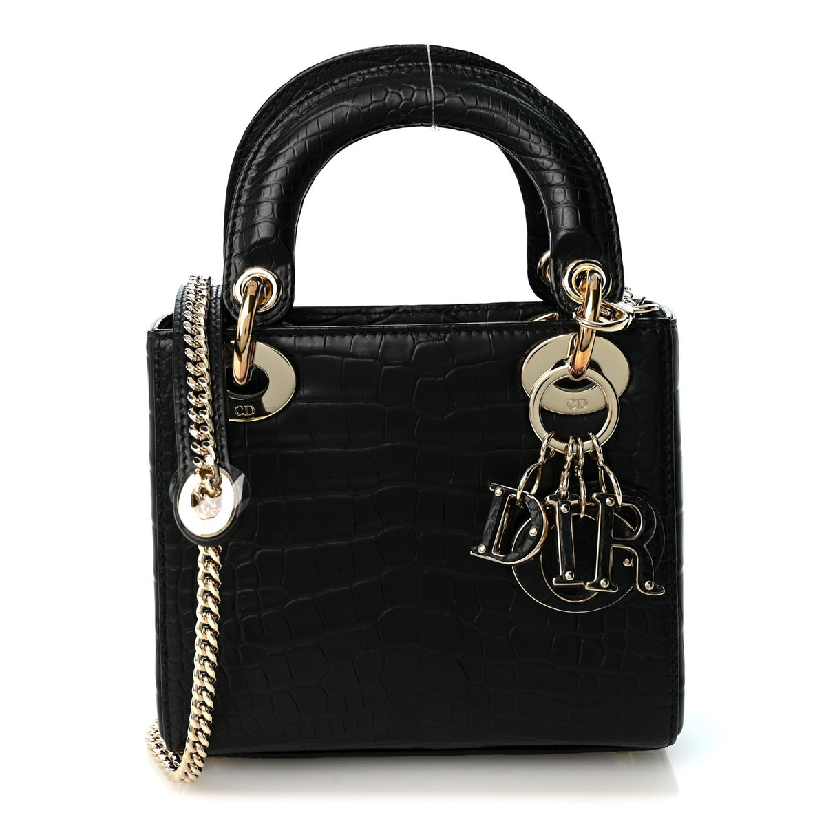 Alligator Mini Lady Dior Black