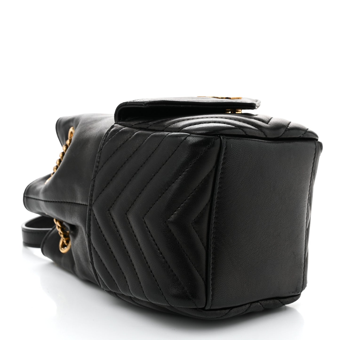 Lambskin Matelasse Monogram Joe Nano Bucket Bag Black