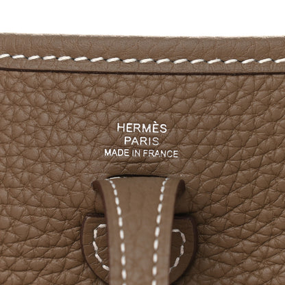 Hermes Taurillon Clemence Amazone Evelyne TPM Etoupe Bleu Indigo 6 of 9