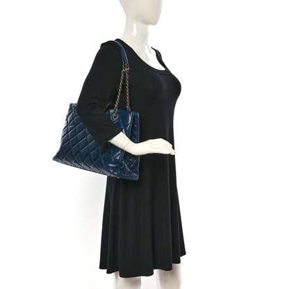 Chanel Glazed Calfskin Quilted Daily Walk Tote Navy 2 of 11