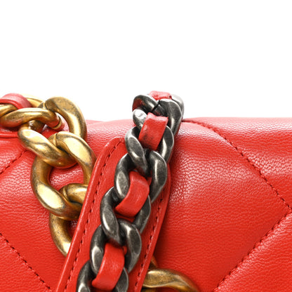 Chanel Goatskin Quilted Large Chanel 19 Flap Red 12 of 12