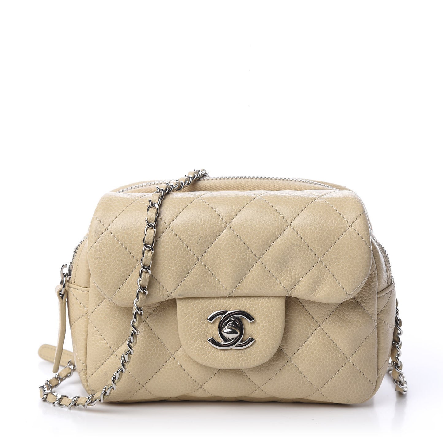 Caviar Quilted New Mini Flap Beige Clair