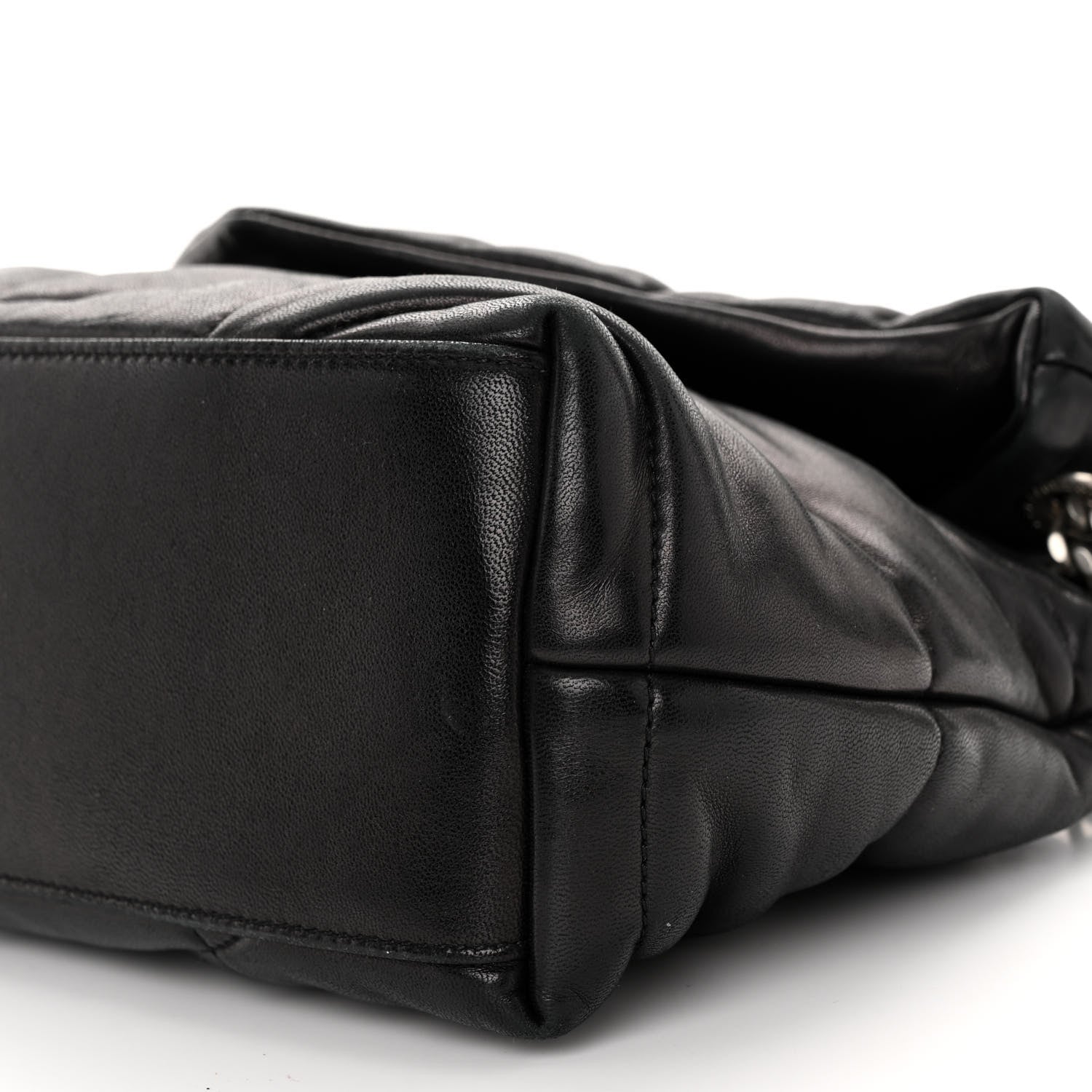Saint Laurent SAINT LAURENT Lambskin Quilted Small Loulou Puffer Monogram Chain Satchel Black 9 of 9