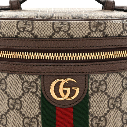Gucci GG Supreme Monogram Textured Calfskin Web Ophidia Vanity Cosmetic Case Beige Ebony New Acero 8 of 10