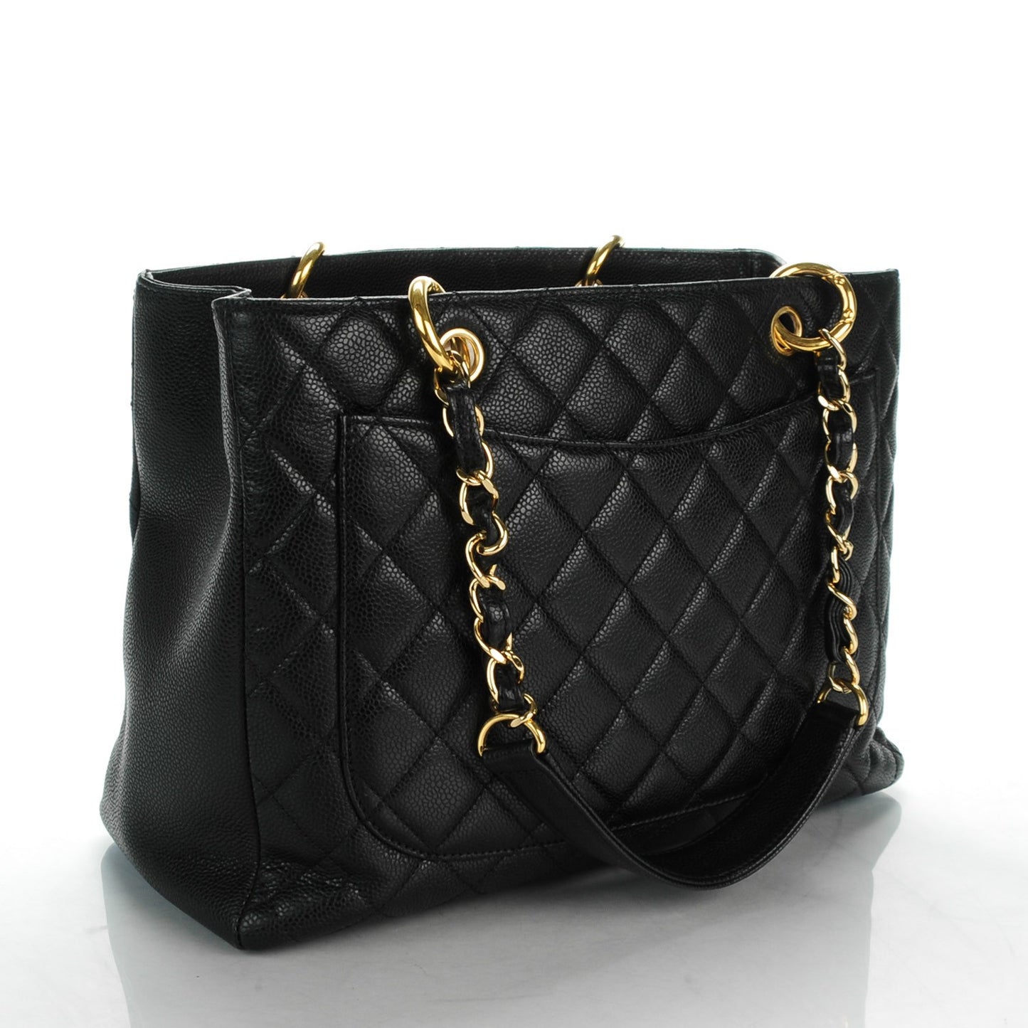 Caviar Quilted Grand Shopping Tote GST Black