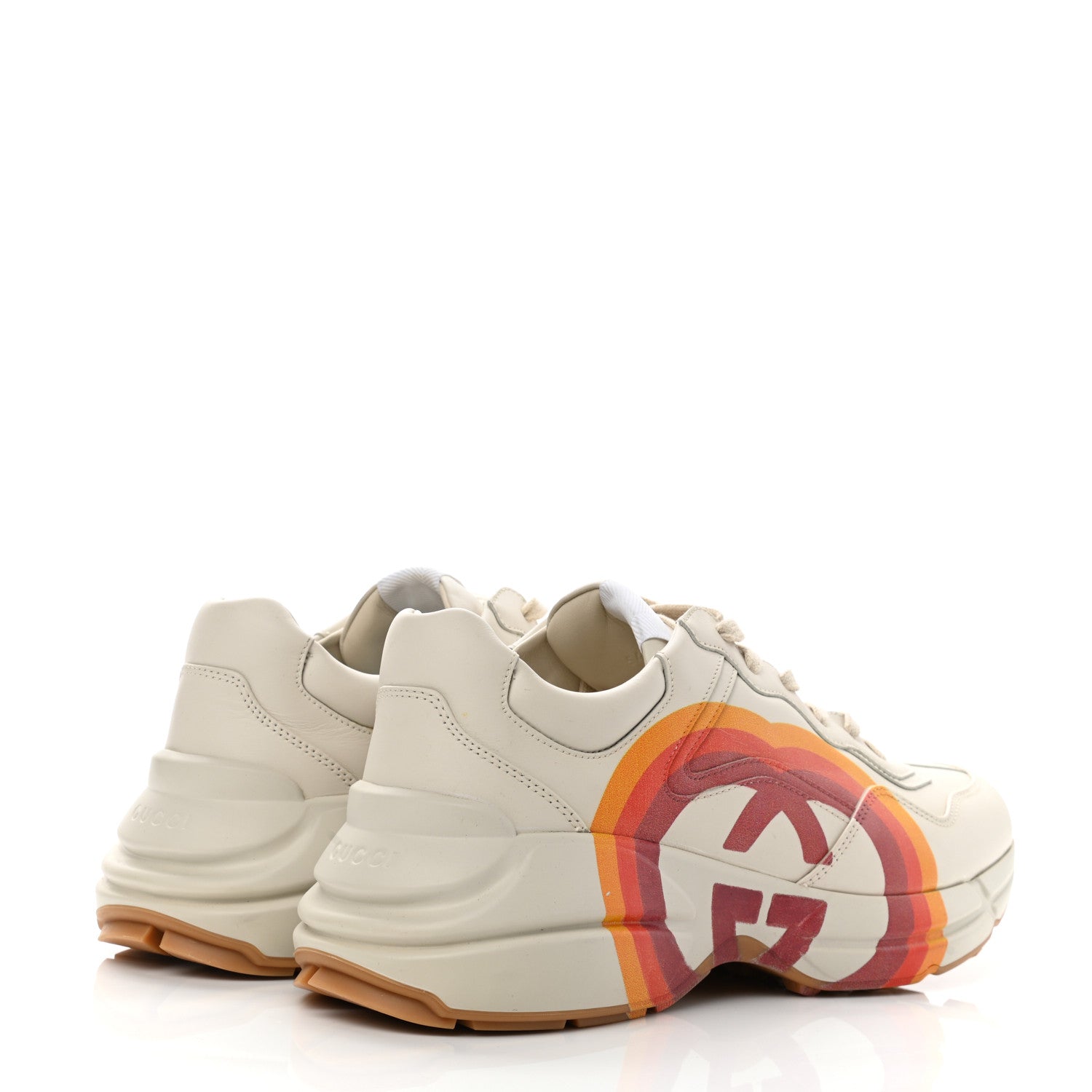 Gucci Calfskin Interlocking G Star Mens Rhyton Sneakers 8.5 Mystic White 4 of 9