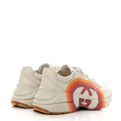 Gucci Calfskin Interlocking G Star Mens Rhyton Sneakers 8.5 Mystic White 4 of 9
