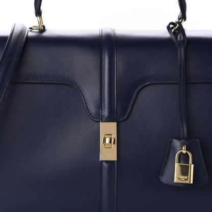 Celine Satinated Calfskin Medium 16 Top Handle Bag Midnight 11 of 11